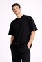 Premium Oversize Black Basic T-Shirt 100% Cotton Unisex Men'S/Women's T-Shirt - 3