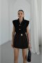 Black Snap Button Padded Bodysuit