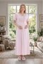 New Season Pink Lace Summer Special Design 100% Cotton Full Length Maternity Maternity Dressing Gown Nightgown Set - 7