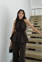 Brown Pelas Tie-Detail Blouse and Trousers Set - 4