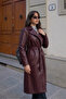 New Season Women's Oversized Leather Trench Coat - 4