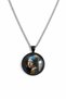 Silver Color Chain Necklace with Girl Figure with Pearl Earring Unisex 60 cm - 3