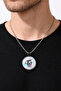 Twice Logo Patterned Silver Color Chain Necklace Unisex 60 cm Metal - 2