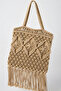 Women's Camel Macrame Tassel Shoulder Bag |   Bohemian Beach and Summer Bag