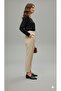 Beige High Waist Ultra Stretchy Lycra Carrot Pants - 4