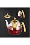 800ML Glass Teapot with Infuser, Heat Resistant Tea Kettle with Golden Handle & Lid - 2
