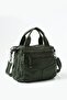 Washable Leather Multi-Compartment Crossbody Shoulder Bag Green Model: (571-14-12U) - 3