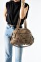 Washable Leather Multi-Compartment, Shoulder and Arm Bag Brown Model: (571-14-18F) - 2