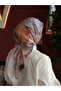 Cotton Soft Roza Pattern Scarf-Cloud/Brown - 4