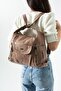 Washed Leather, Multifunctional Backpack and Shoulder Bag Mink Model: (571-14-12Y) - 2
