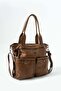 Washable Leather Multi-Compartment, Shoulder and Arm Bag, Brown Model: (571-14-12t) - 3