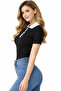 Polo Collar Buttoned Short Sleeve Knit Sweater - 6