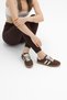 Unisex Brown Suede Thermo Sole Lace-Up Sneakers with Side Stripes - 6
