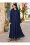 100% Silk Dress with Guipure Detail on the Sleeves and Skirt and Side Pockets - 2