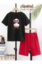 Duck with Glasses Printed Top and Shorts/T-Shirt Summer Children's Two-Piece Set