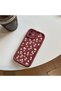 Redmi Note 12 Pro 5g Compatible Cute Flower Pattern Burgundy Phone Case Soft Silicone - 3