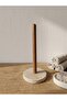 Natural Travertine Marble and Wooden Handle Paper Towel Holder - Modern Kitchen Organizer (14 cm X 24 cm) - 4