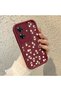 Realme Note 60 Compatible Cute Flower Patterned Claret Red Phone Case Soft Silicone