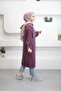 6348- Comfortable and Stylish Zippered Pocket, Sleeve Tie Detail, Soft Modal Fabric, Long Hooded Women's Tunic - 2
