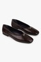 Women's Viana Brown Leather Ballerinas with Gold Buckle - 2