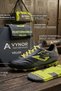 Vynor Velox Powerfull Turf Artificial Grass Ground Cleats Football Shoes Black-Yellow - 6