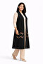 Women's Middle-Aged Patterned Comfortable Fit Flounced Combed Cotton Mother Long Vest 4328 - 2