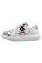 Women's vegan leather white sneakers - warner bros tweety sylvester puddy tat design - 3
