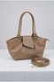 Women's Mink Color Stylish Handbag with Closure Detail and Shoulder Bag - 4