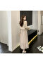 Two-Piece Set: Short Cardigan Coat and Mesh Halter Dress - 4