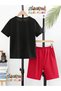 Guitarist Astronaut Printed Top and Shorts/T-Shirt Summer Children's Two-Piece Set - 2