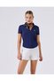 6Sf5041-Nv Women's Polo Collar T-Shirt - Navy Blue
