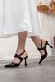 Women's Back Pack Belt Pieces Heeled Shoes - 2