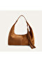 Women's Brown Tasseled Suede Leather Handbag