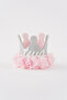 2 Year Old Elastic Birthday Glitter Party Hat Queen Crown (Silver-Pink)
