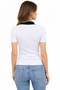 Polo Collar Buttoned Short Sleeve Knit Sweater - 6