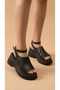 Ankle-Wrap Closed Top Summer Women's High Heels Wedge Heel in Sandals Shoes