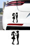 Lover Car Sticker - Couple Silhouette Car Sticker - Couple Sticker - Motor Helmet Sticker 8X15Cm