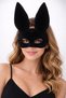 Velvet Rabbit Mask Black 33.5 cm Hallowen Halloween Party Mask Bunny Mask with Ears