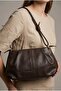 Women's Brown Single-Eye Leather Look Shoulder Bag Stylish and Suitable for Daily Use