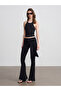 71957 Knitted Trousers with Tie Detail - Black - 4
