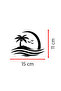 Palmiye Ada Car Sticker - Tropical Island Car Window Sticker - Summer Themed Car Sticker 15X11Cm - 3
