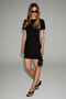 Hemlus women's soft and flexible fabric short sleeve mini black dress - 2