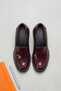 Burgundy Patent Leather Genuine Leather Women's Heeled Loafer Shoes Real Leather Patent Leather Heeled Loafer Shoes - 3
