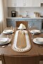 Modern Double Color Detailed Wicker Runner 33X100 - Machine Washable Natural Textured Oval Jute Runner