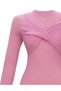 Women's Pink Cross Detailed Ribbed Knitwear Blouse - 3