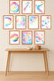 10-Piece Frame-Looking Space, Astronaut, Planet, Baby, Children's Room Painting Set 15X20 cm Mdf Uv Printing - 2