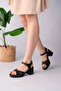 NVL-791 صندل بكعب سميك وحزام متقاطع - 4
