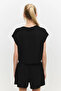 Crew Neck Short Sleeve T-Shirt with Ribbed Hem - 6
