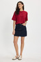 Women's Slim Fit 100% Cotton Short Sleeve Crew Neck Burgundy T-Shirt Blouse - 3