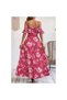 The Most Daring Dress of the Summer! Double-Breasted Collar, Slit, Patterned Long Dress - 3